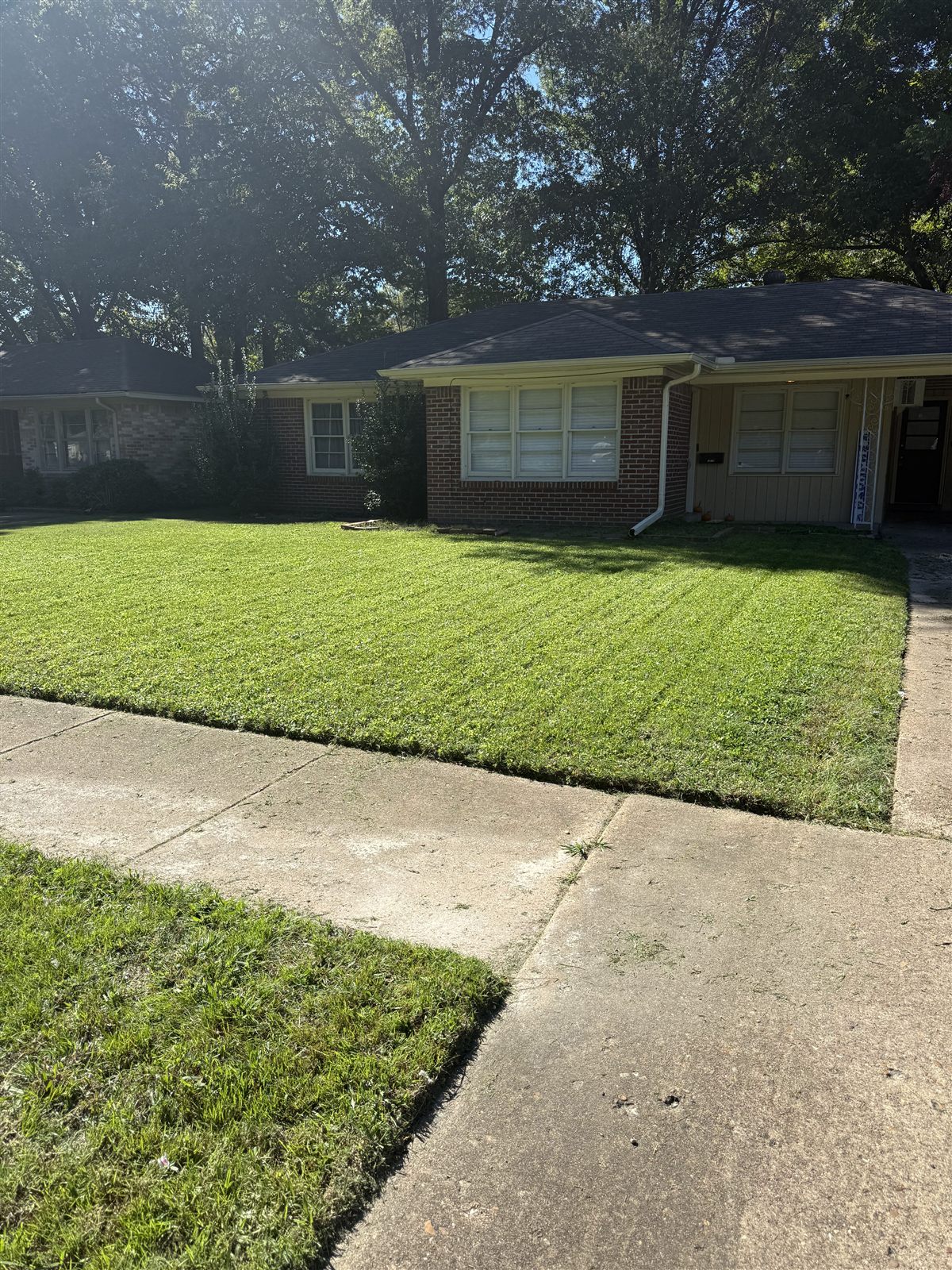 After: Memphis lawn maintenance results